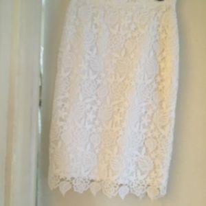 Banana republic white lace skirt